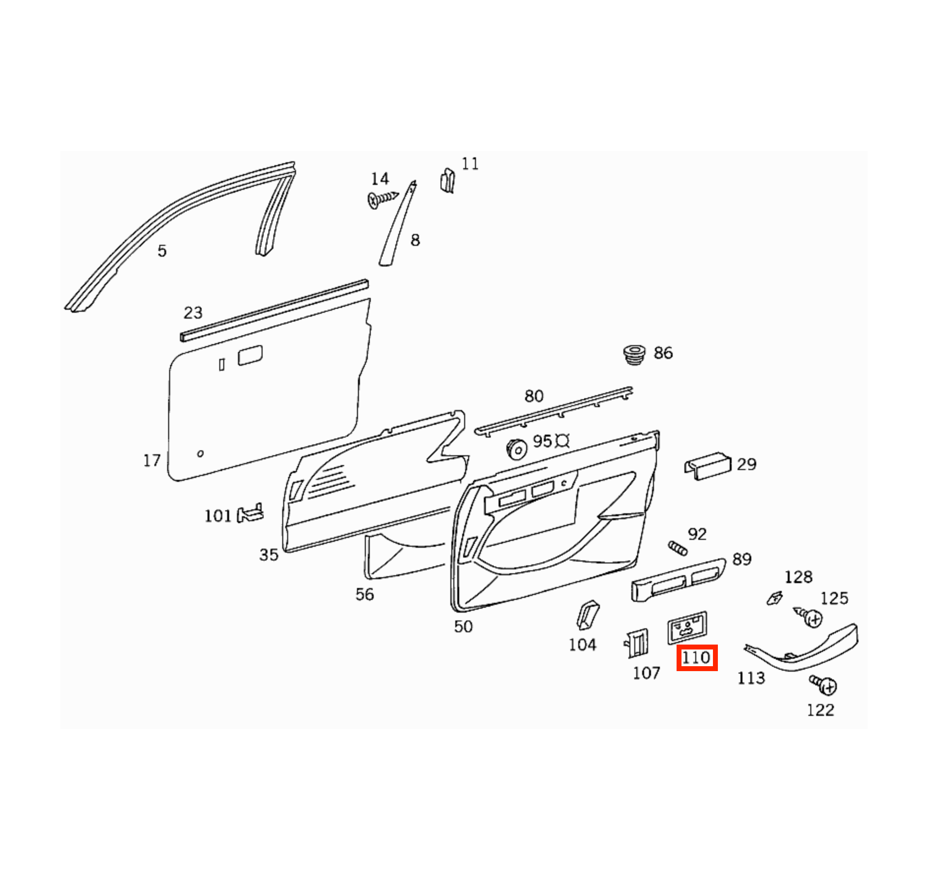 Mercedes-Benz W126 C126 SEC Door Panel Seat Adjustment Switch Panel Trim Black Left or — view 4
