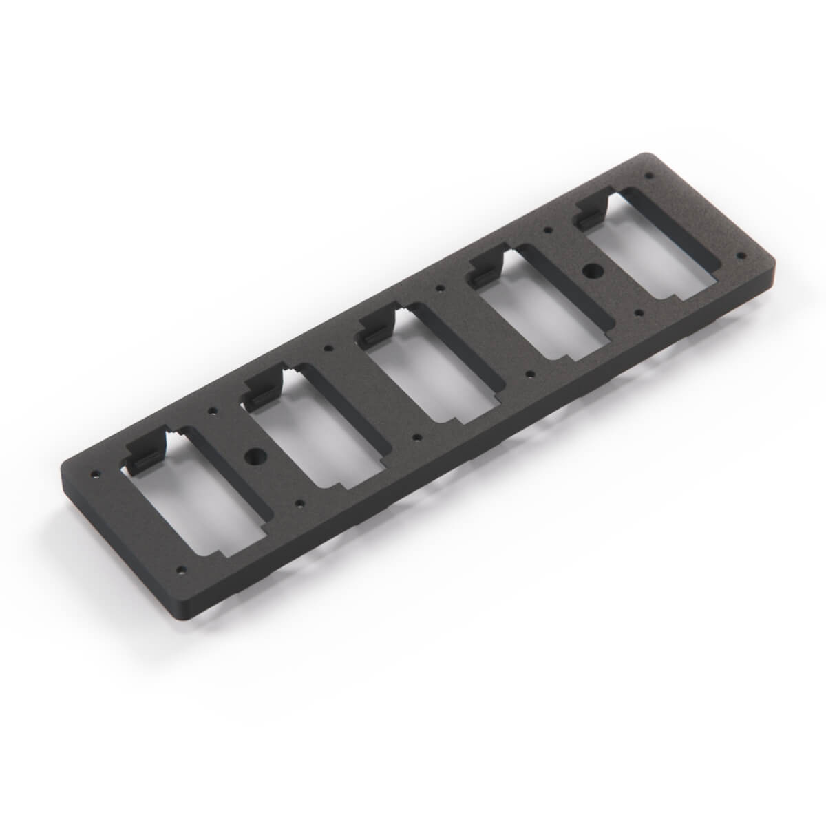 Mercedes-Benz W126 Center Console Coin Tray Panel Attachment Bracket Black (A1266802052) — view 2