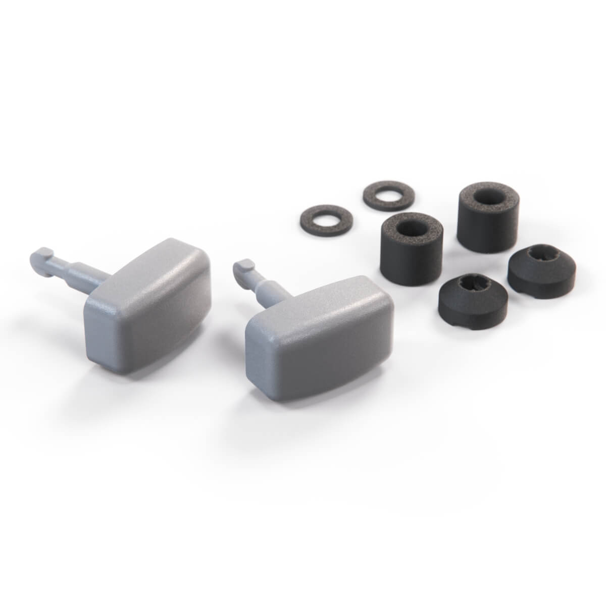 Mercedes-Benz W140 W201 Rear Bumper Trailer Hitch Cover Clip Set of 2 Primed Black — view 3