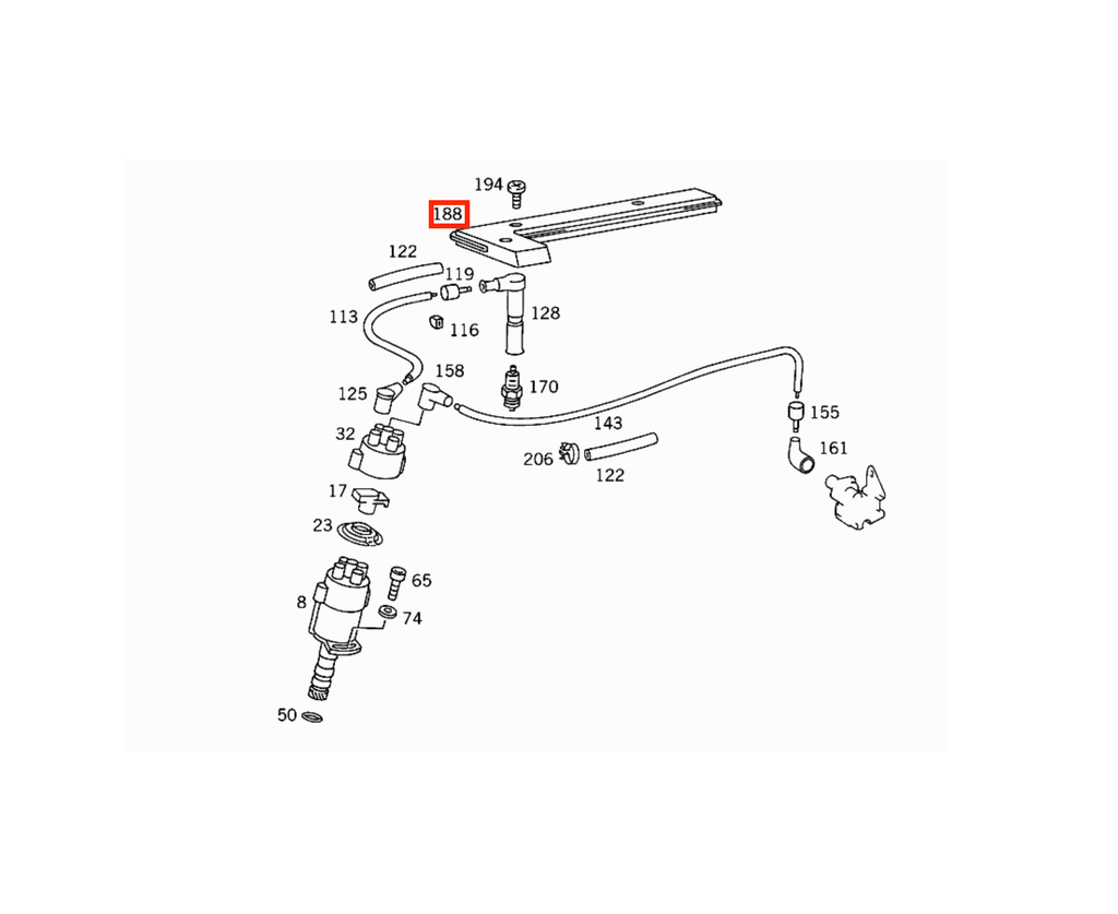 Mercedes-Benz W201 M102 190 Cosworth 2.3 2.5-16v Engine Spark Plug Cover Trim Black — view 5