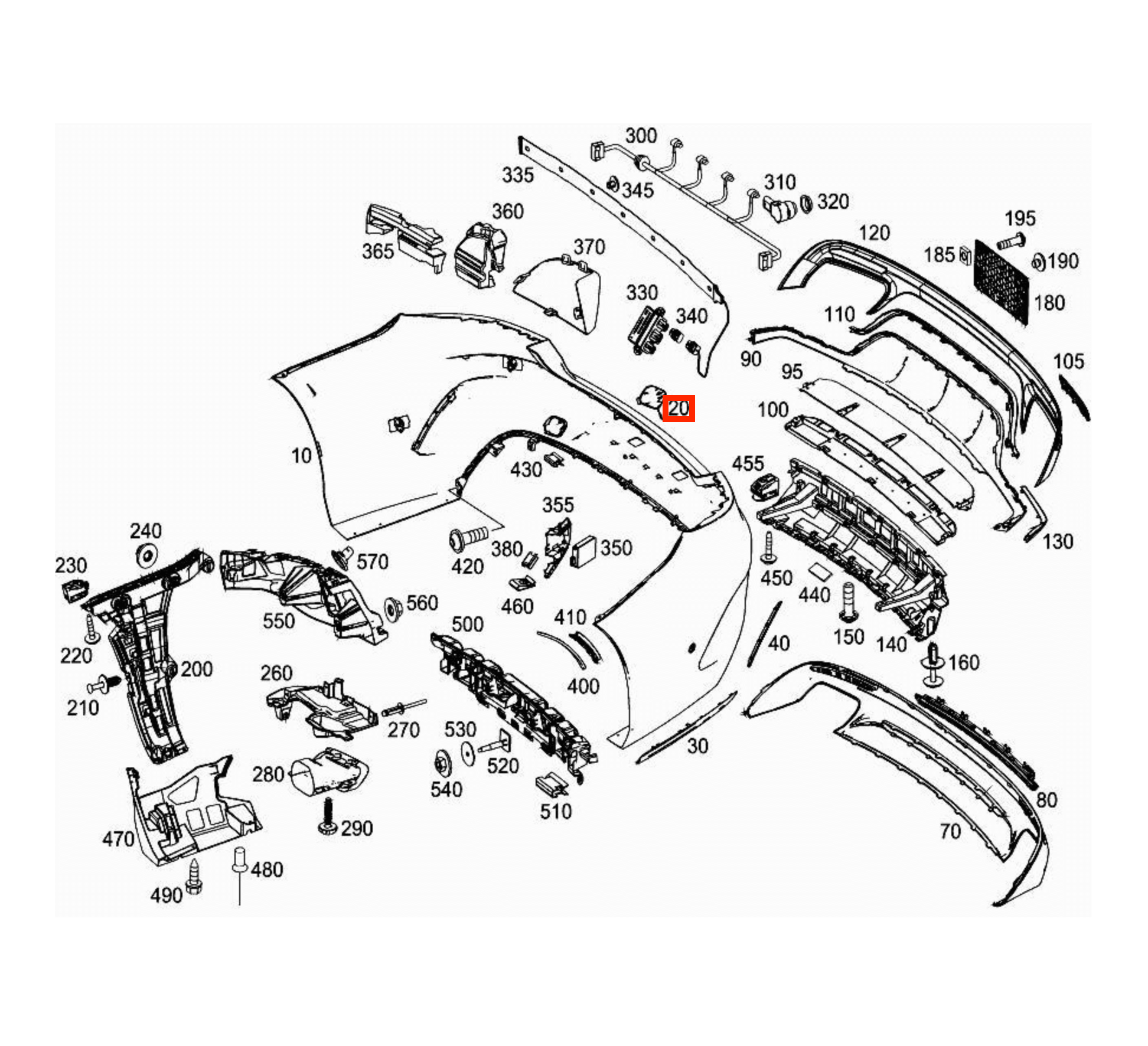 Mercedes-Benz W217 AMG Coupe Rear Bumper Tow Hook Cover Cap Primed (A2178850724) — view 5