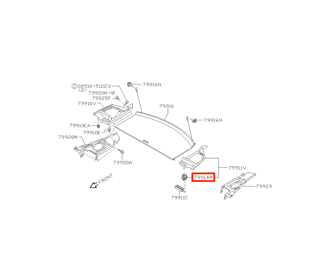 Nissan S12 S13 180 Sx 200SX 240SX Silvia Gazelle Bluebird Parcel Shelf Holder Brackt — view 5