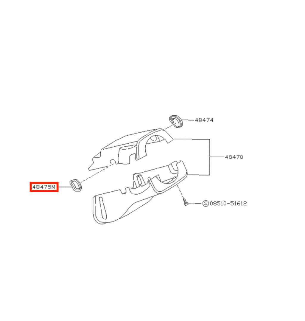 Nissan S13 180SX 200SX 240SX Steering Column Cover Ring Trim Black (4847840F00) — view 5