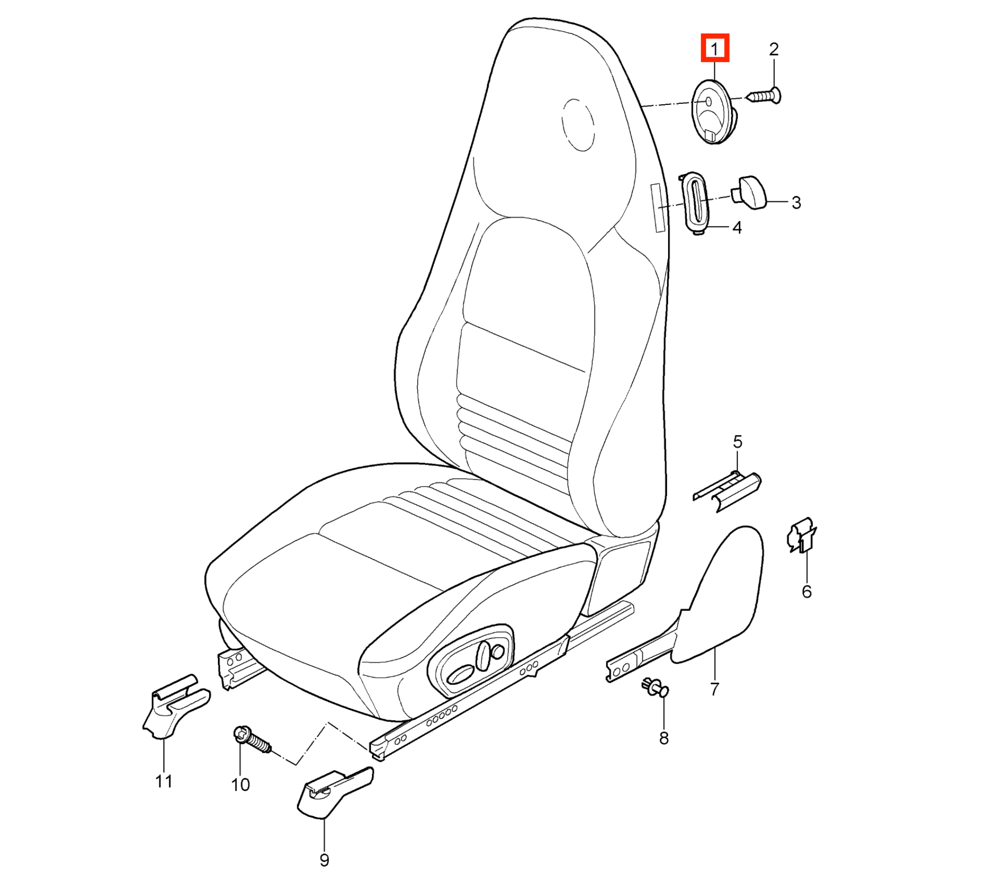 Porsche 911 996 Boxster 986 Front Seat Backrest Coat Hook All Colours (99652137300) — view 7