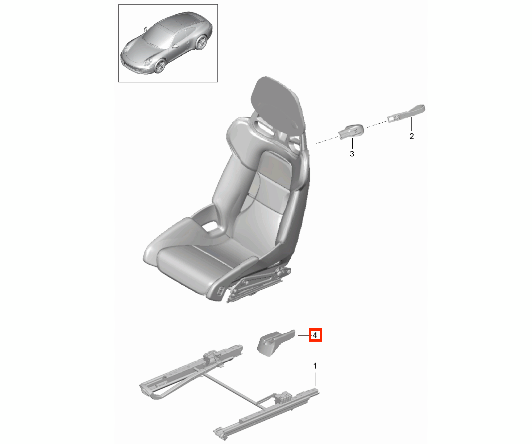 Porsche 911 997 987 Boxster Cayman Front Seat Rail Cover Trim Black Left or Right — view 4