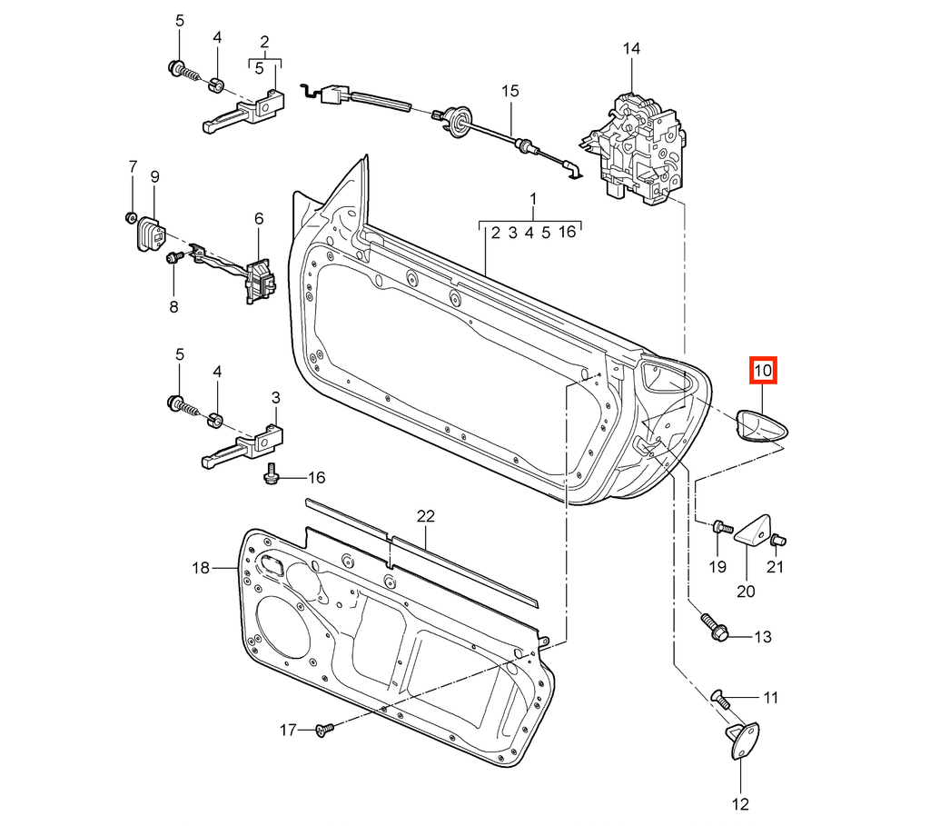 Porsche 911 997 Cayman Boxter 987 Door Support Buffer Trim Black Left or Right — view 4