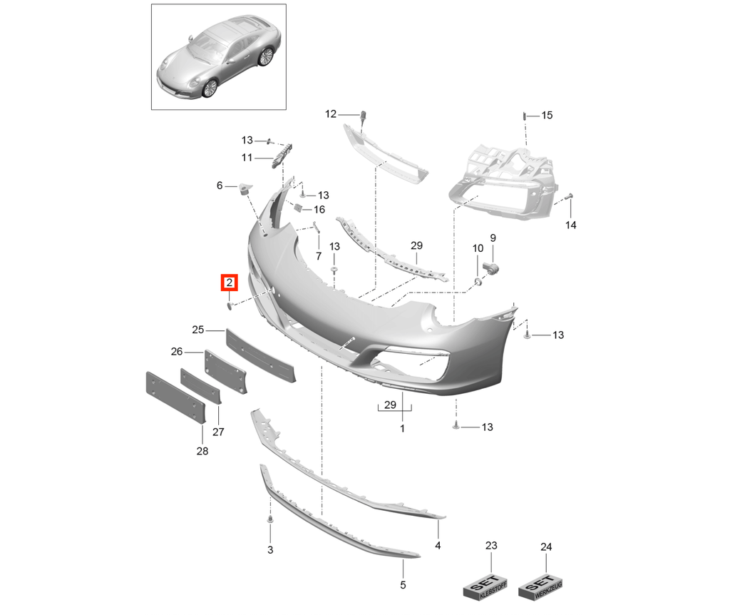 Porsche 911 Carrera 4 Gts 991.2 Front Bumper Tow Hook Cover Cap (99150590300) — view 5