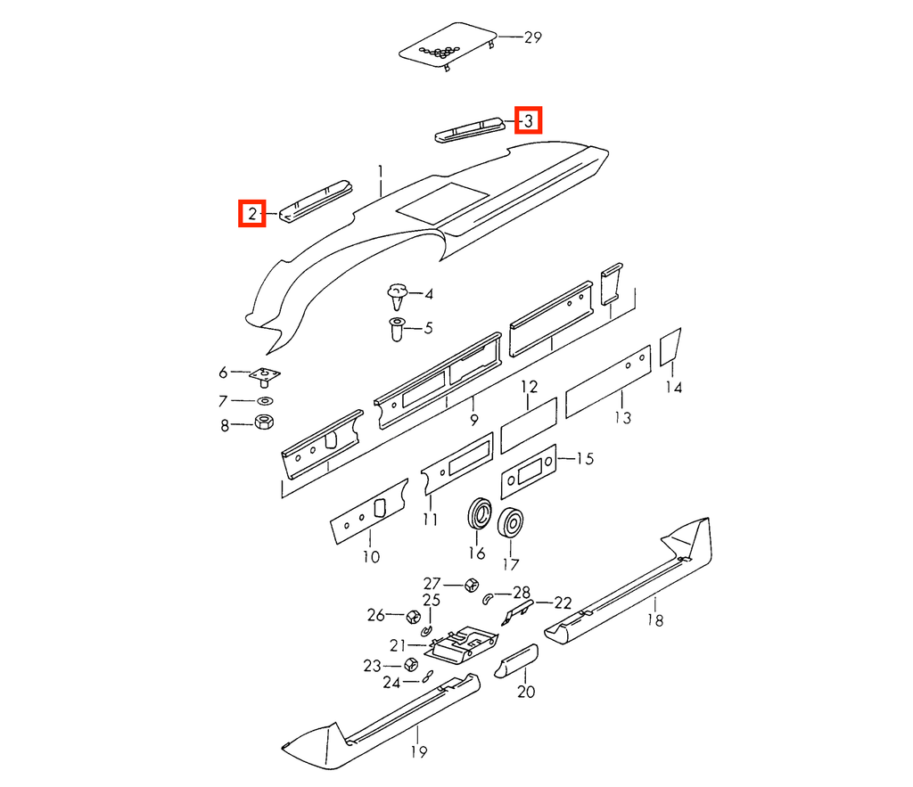 Porsche 911 Turbo 912 Dashboard Top Defrost Air Vent Trim Black Left or Right — view 4
