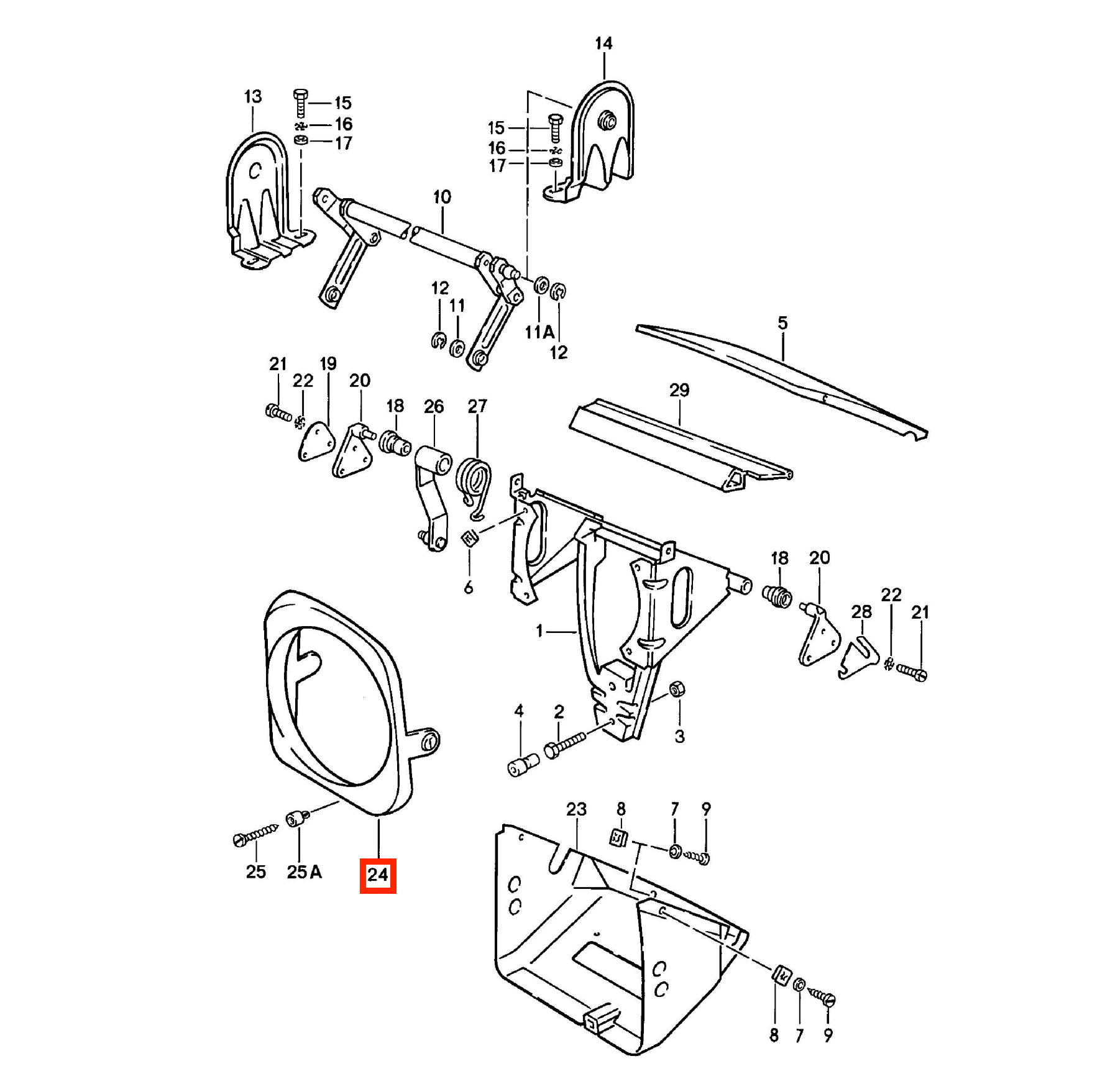 Porsche 924 944 Headlight Front Surround Trim Black Left or Right — view 4