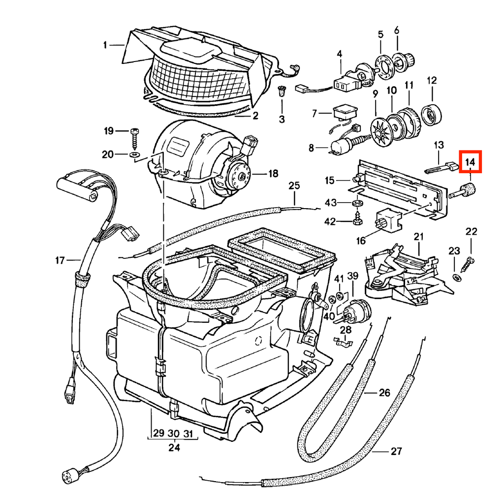 Porsche 924 944 Heater Control Switch Knob Black (94457234900) — view 5