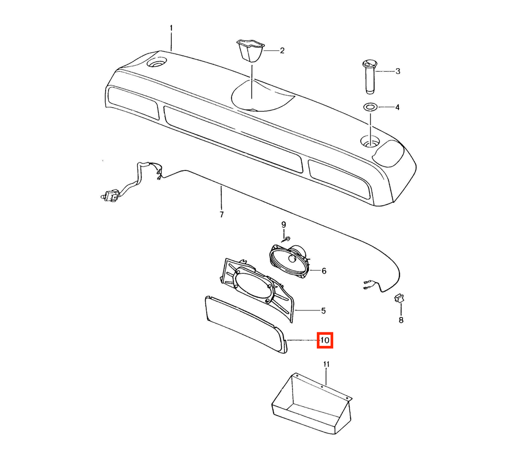 Porsche 986 Boxster Rear Deck Speaker Cover All Colours Left or Right — view 7