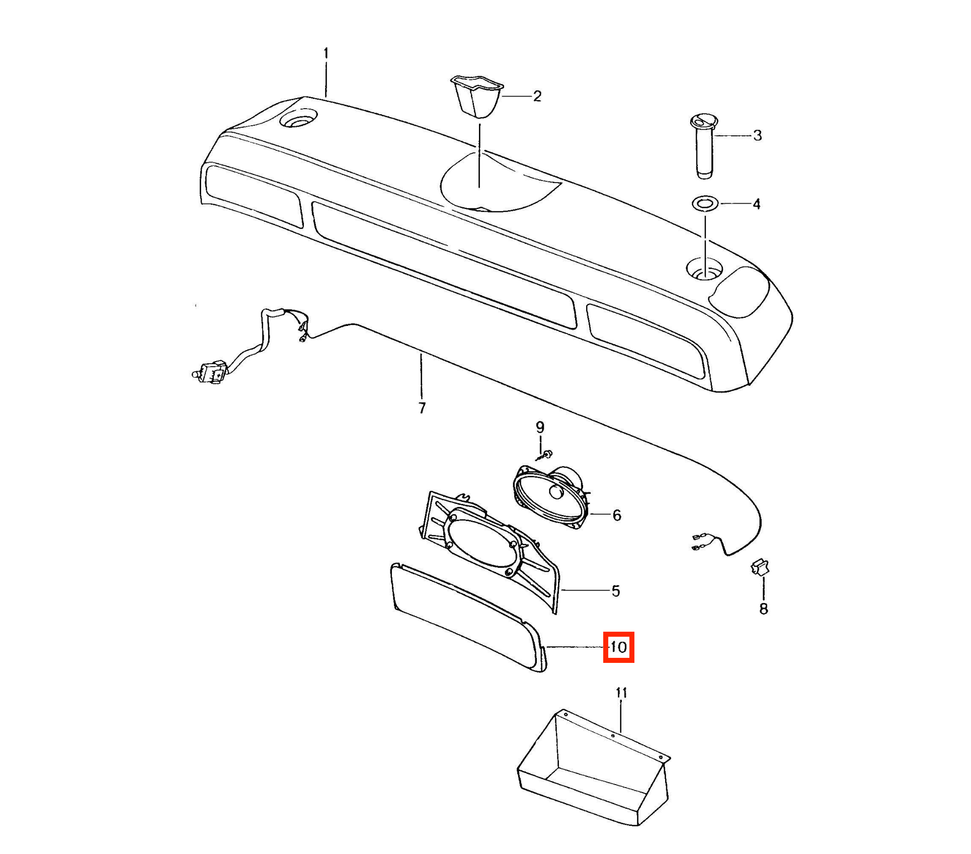 Porsche 986 Boxster Rear Deck Speaker Cover All Colours Left or Right — view 7