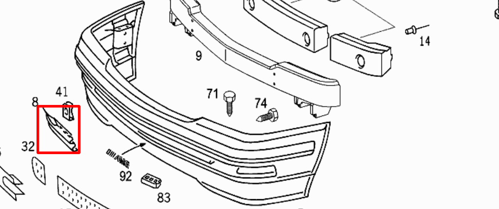 Mercedes-Benz R129 AMG Tow Hook & Bumper Cover HWA1298800105 — view 5