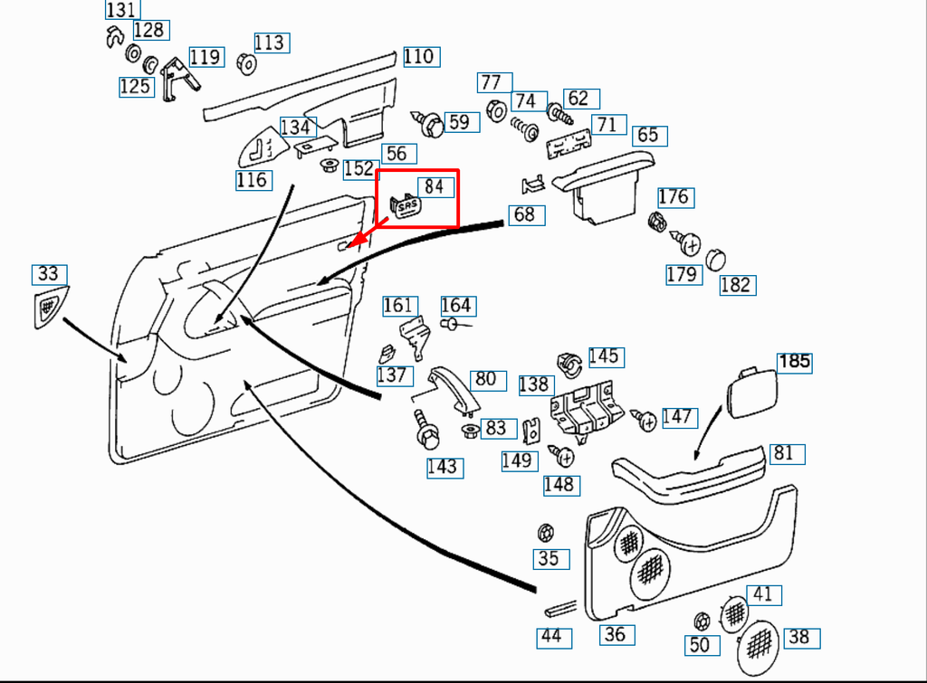 Mercedes-Benz R129 SRS Door Panel Trim Plug (Cover Cap) 2107271088 — view 7