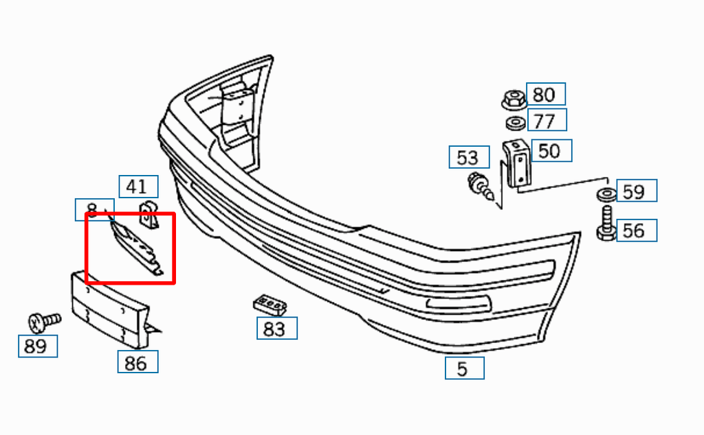 Mercedes-Benz R129 Tow Hook Cover (1298800005) — view 6