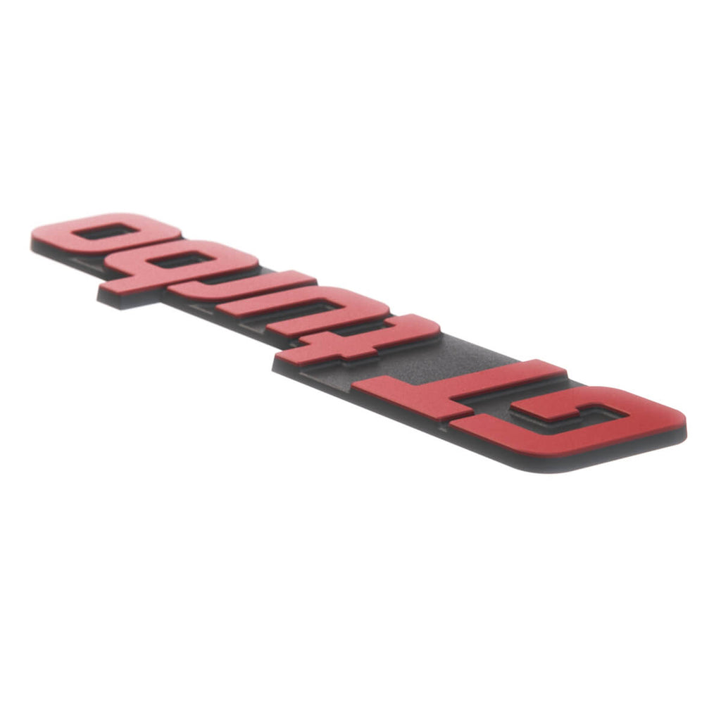 Renault 5 GT Turbo Logo Badge Black Red (7700766774) — view 3