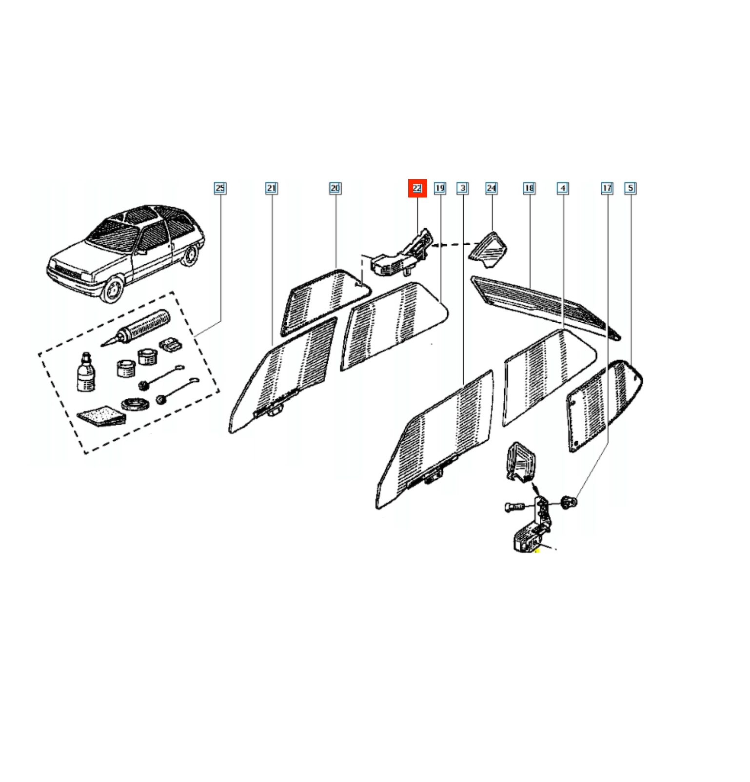 Renault 5 Rear Window Latch Lever All Colours Left or Right (7700757954 / 7700757955) — view 6