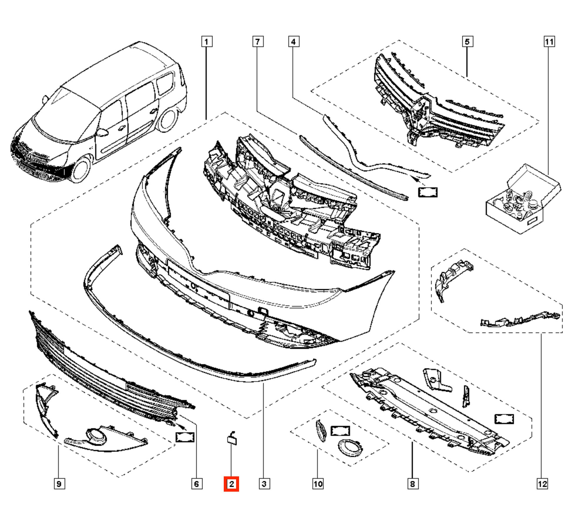 Renault Espace Iv Lift Front Bumper Tow Hook Cover Cap Primed (G000173883) — view 5