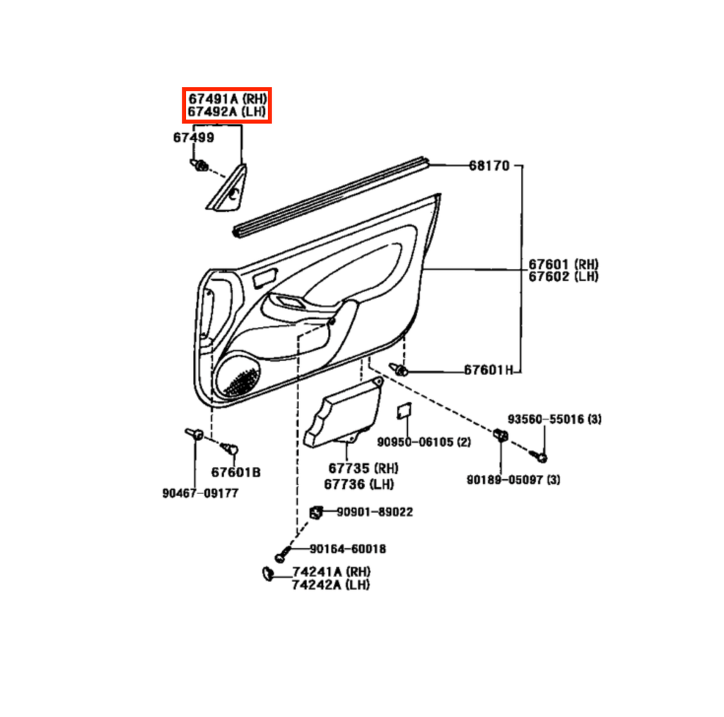 Toyota Celica ST202 Inner Mirror Cover Trim Black Left or Right — view 5