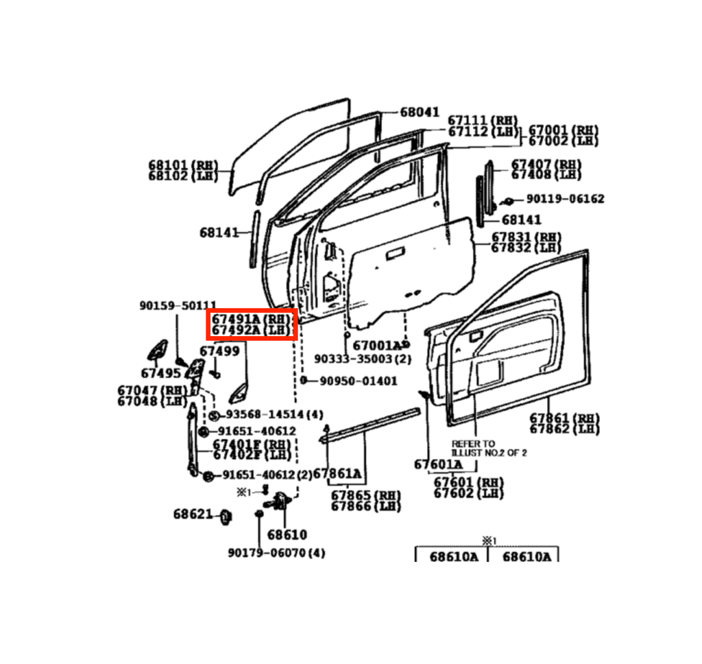 Toyota Corolla AE86 Levin Trueno Inner Power Mirror Cover Trim Black Left or Right — view 4