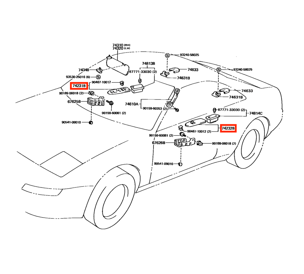 Toyota MR2 SW20 LHD Window Switch Panel Trim Black Left or Right — view 8