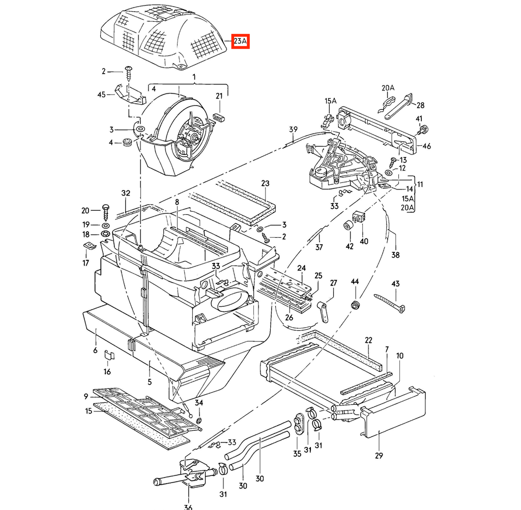 Volkswagen Golf Rabbit Mk1 Caddy Jetta Heater Blower Fan Motor Cover White (171819099A) — view 5