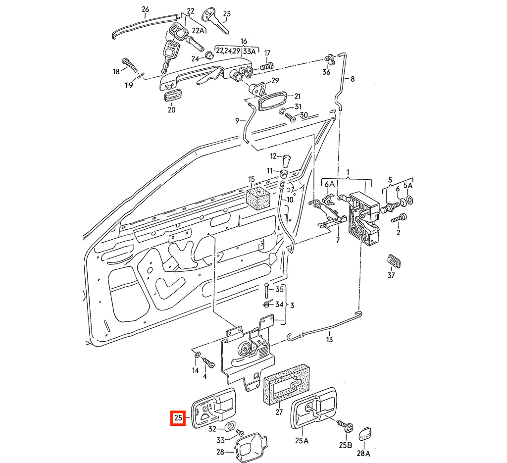 Volkswagen Golf Rabbit 924 944 80 B2 Door Handle Surround Trim All Colours (171837235) — view 8
