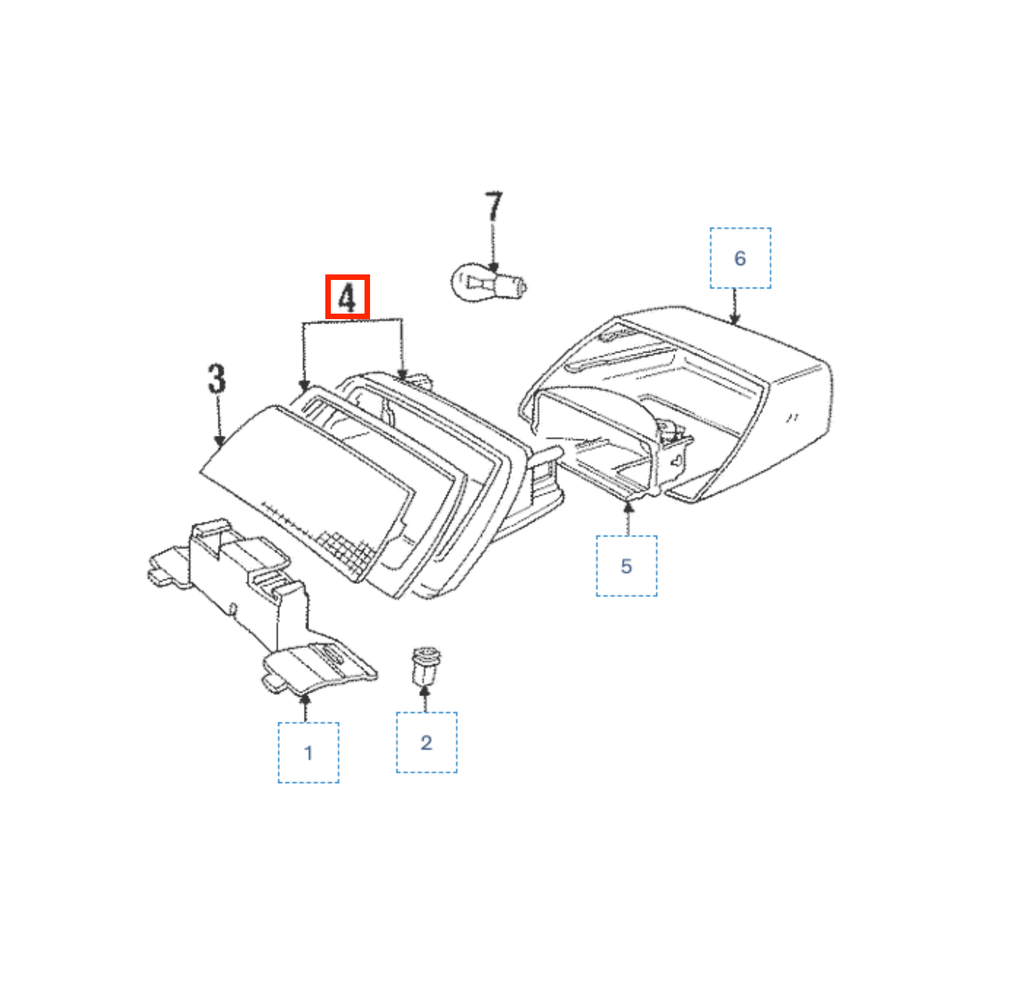 Volvo 900 Series Sedan Third Brake Light Body Frame Black (9133562) — view 5