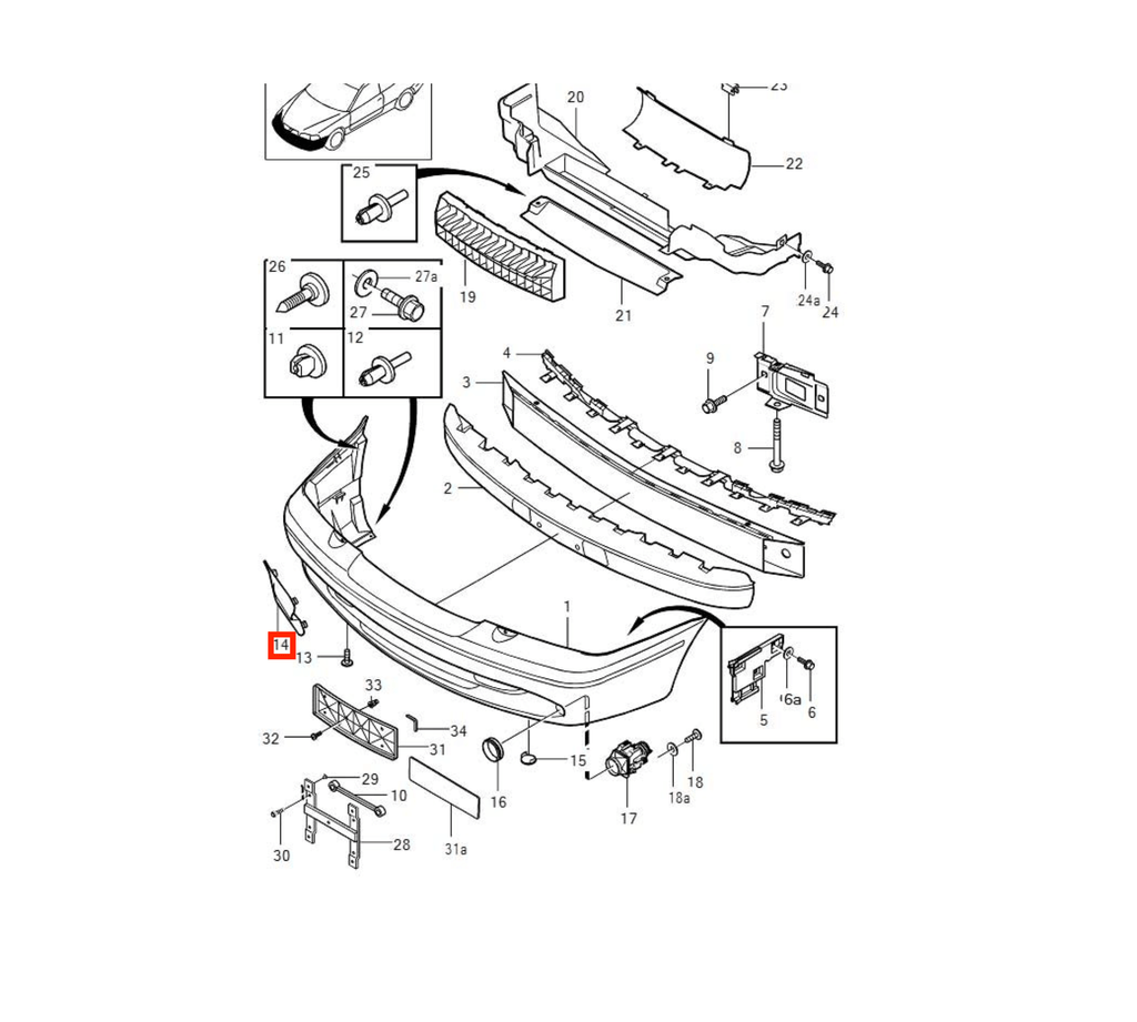 Volvo C70 Convertible Front Bumper Tow Hook Cover Cap Primed (8600905) — view 5