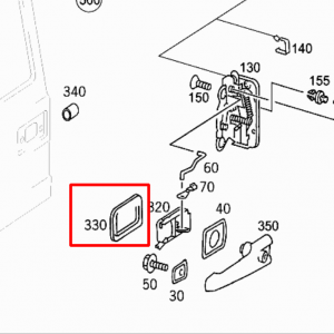 Mercedes W463 Door Handle Insert Frame (G-Class, W460, W461, A30976602257101, A30976602259007) — view 3