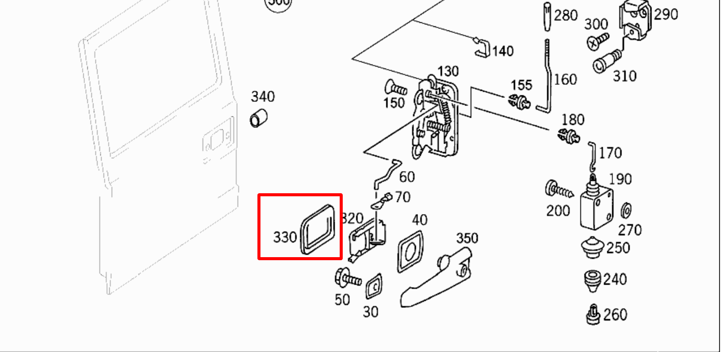 Mercedes-Benz W463 Door Handle Insert Frame (G-class, W460, W461) — view 5