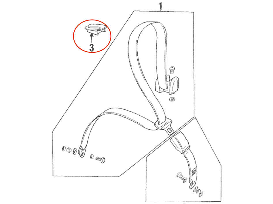 Jaguar XJS Convertible Rear Seat Belt Cover Trim — view 7