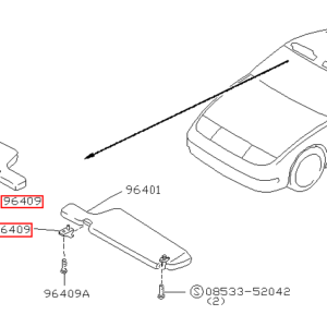 Nissan 300ZX Sun Visor Holder Clip Set Of 2 All Color 96409-30P00 — view 7