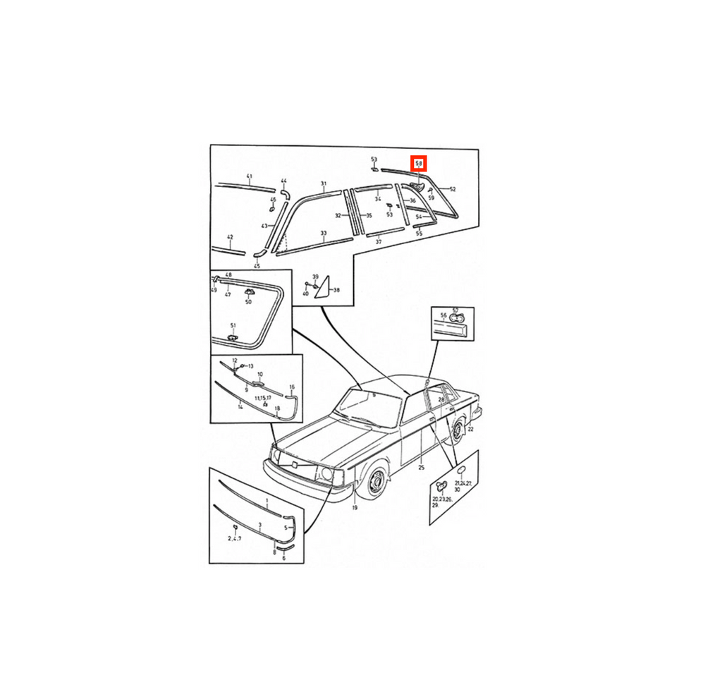 Volvo 240 C-pillar Roof Joint Corner Moulding Trim Primed Left or Right — view 4