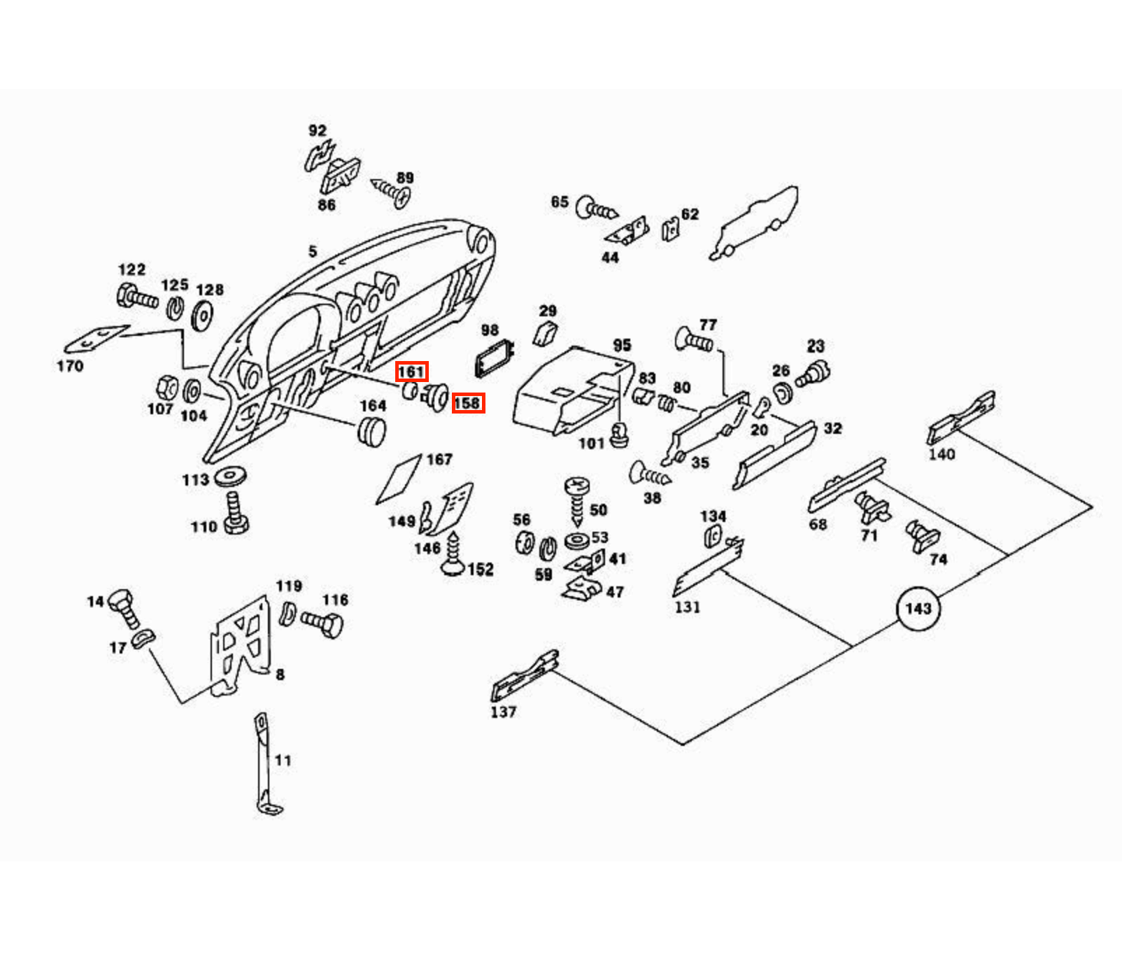 Mercedes-Benz R107 W116 W123 Ignition Ring Cover Set Os 2 (A1236890080 / A1236890056) — view 4