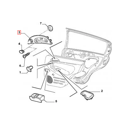 Alfa Romeo 147 Front Door Handle Trim Left or Right Black (735300210 / 735300209) — view 4