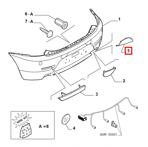 Alfa Romeo 147 Rear Bumper Tow Hook Cover Cap (156052196) — view 5