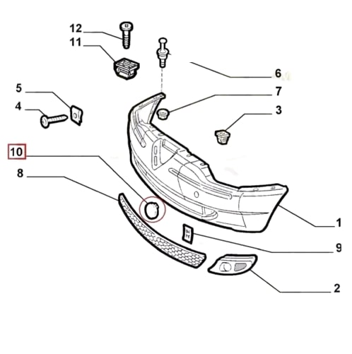 Alfa Romeo 156 Front Bumper Tow Hook Eye Cover Primed (152812000) — view 4