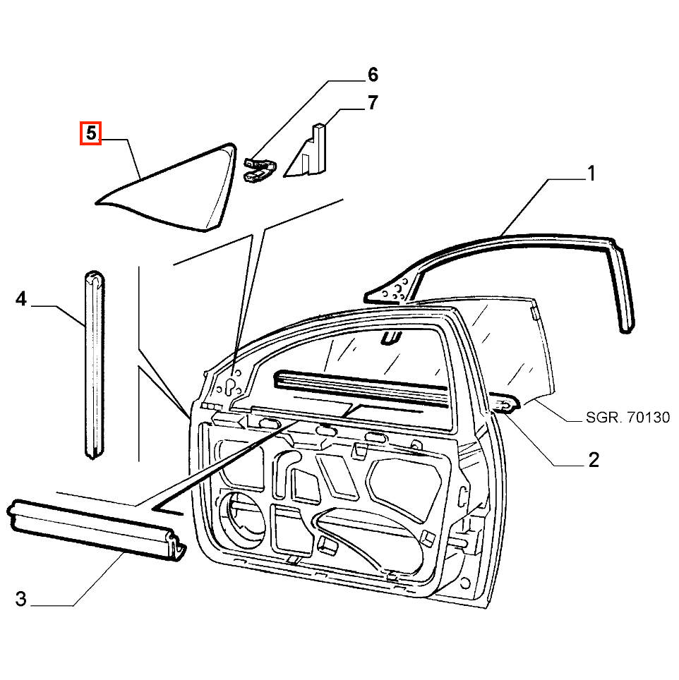 Alfa Romeo 156 Front Inner Mirror Cover Left or Right Black (156016393 / 156016391) — view 4