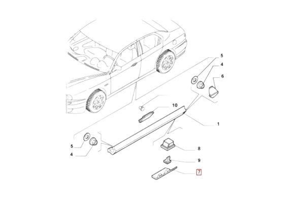 Alfa Romeo 156 GTA Skirt Jacking Point Cap (156019187, 156019191) — view 2