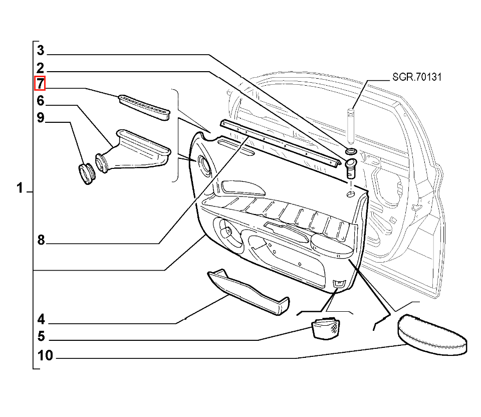 Alfa Romeo 166 Door Air Vent Left or Right Black (156017919 / 156017911) — view 4