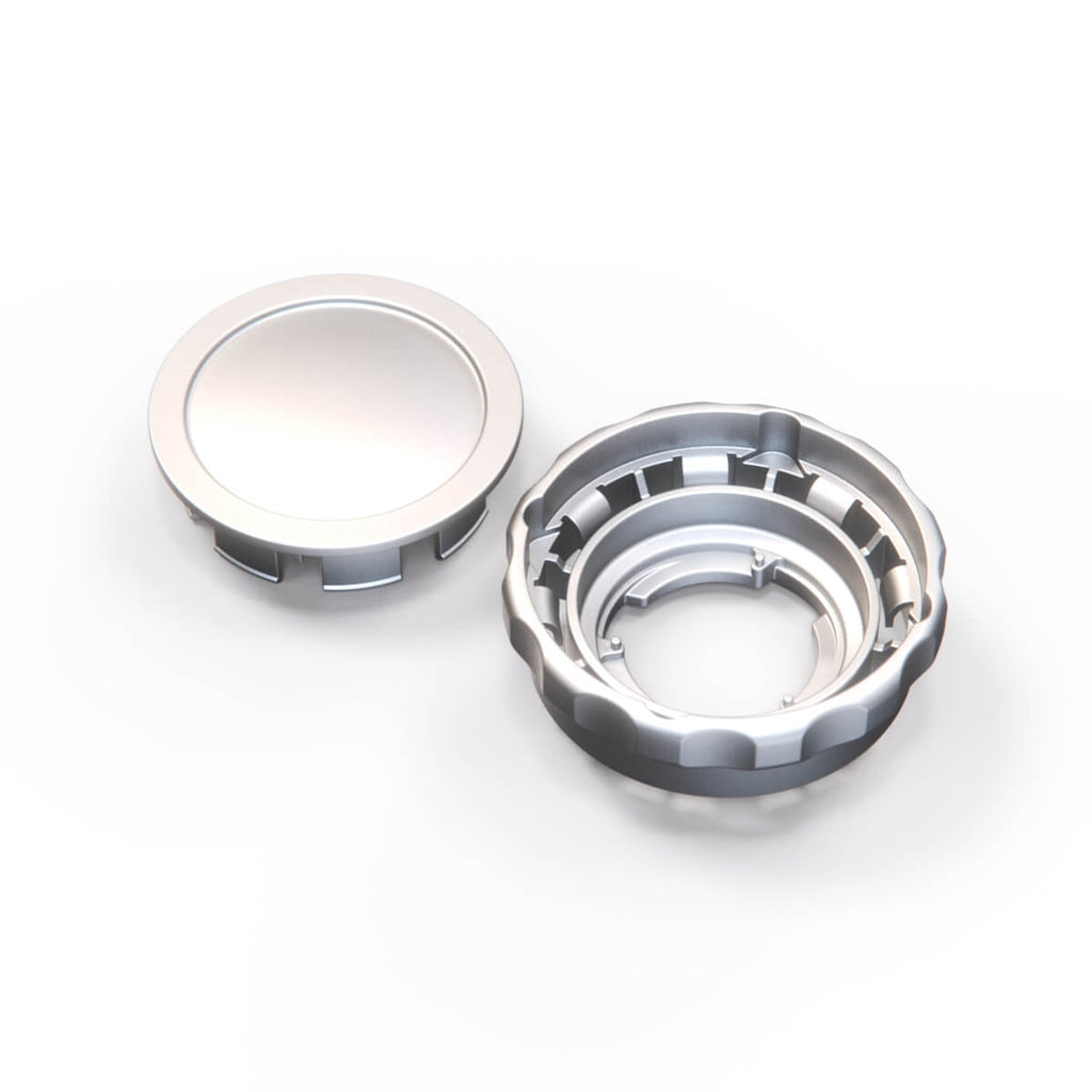 Alfa Romeo Lancia Beta Spider / Coupe / HPE / Alfa Romeo GT / GTV Front Seat Adjustment Wheel Set Knob + Cap Chrome / Black (82304431) — view 2
