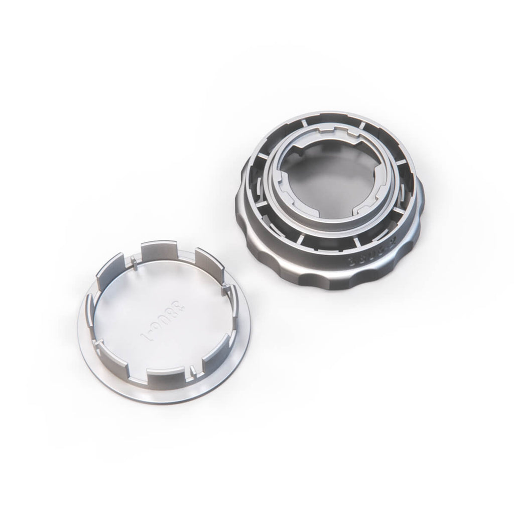 Alfa Romeo Lancia Beta Spider / Coupe / HPE / Alfa Romeo GT / GTV Front Seat Adjustment Wheel Set Knob + Cap Chrome / Black (82304431) — view 3