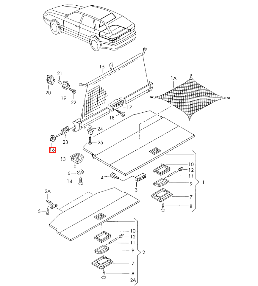 Audi 100 A6 Vertical Roller Shutter Interlock Mounting Black (4A9861587) — view 4
