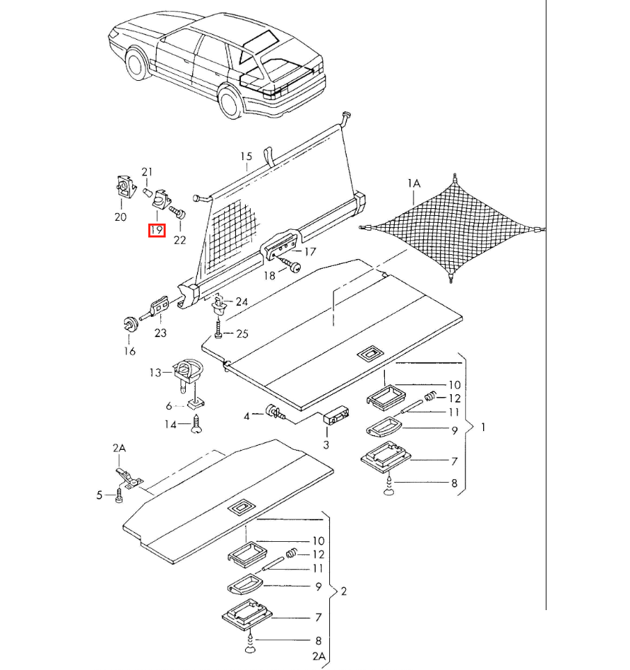 Audi 100 A6 Vertical Roller Shutter Net Brackets Set of 2 Left and Right All Colours (4A9861705C & 4A9861706C) — view 4