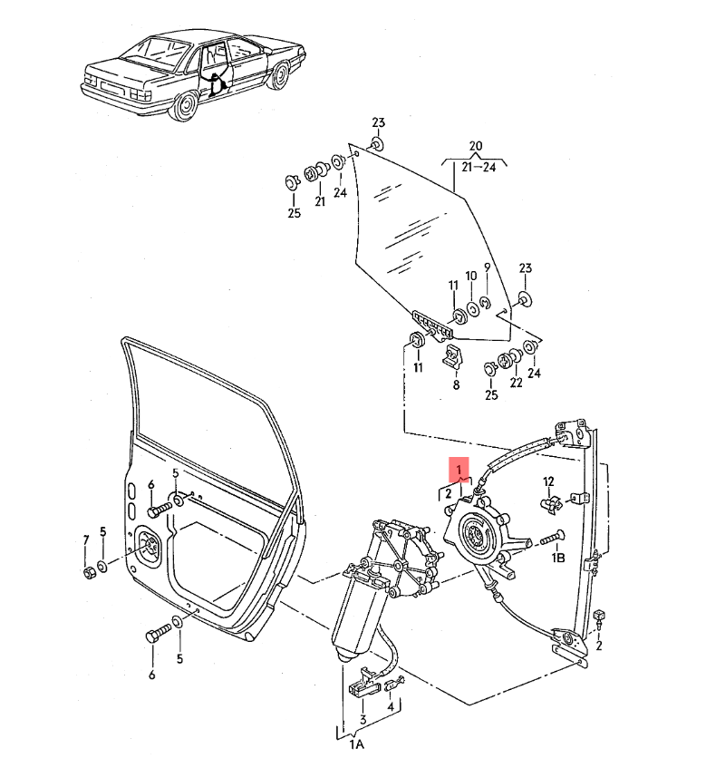 Audi 5000 Window Regulator Drum Gear Spool Repair Kit Black (443839398E / 443839398D) — view 4