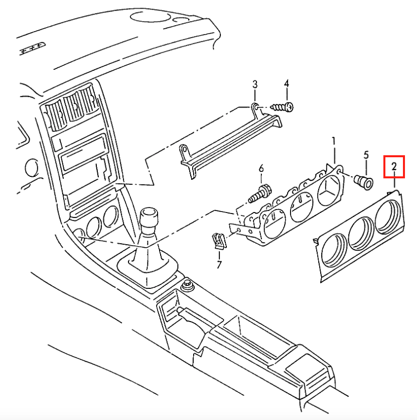 Audi 80 90 B3 VDO Gauge Bracket Frame Surround Plate 893863321 — view 4