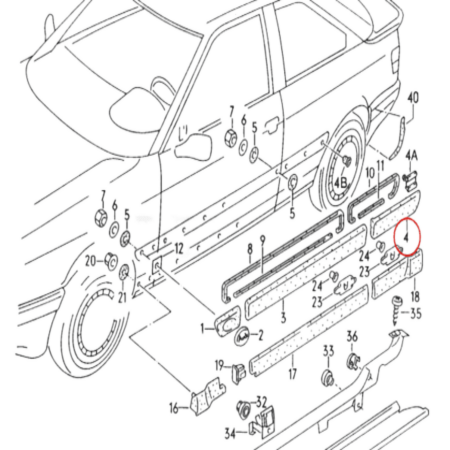 Audi 80 Coupe Cabriolet Rear Lower Sill Trim Strip (Left or Right) 895853541/895853542 — view 5