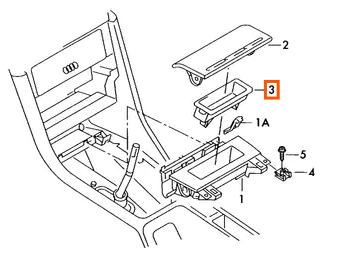 Audi A4 B5 Single Cupholder Ashtray Insert Black (8E0857989B) — view 5