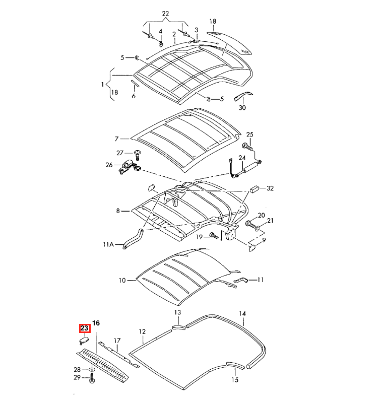 Audi A4 B6 Cabriolet Hood Roof Emergency Key Hole Cover All Colours (8H08717272) — view 4